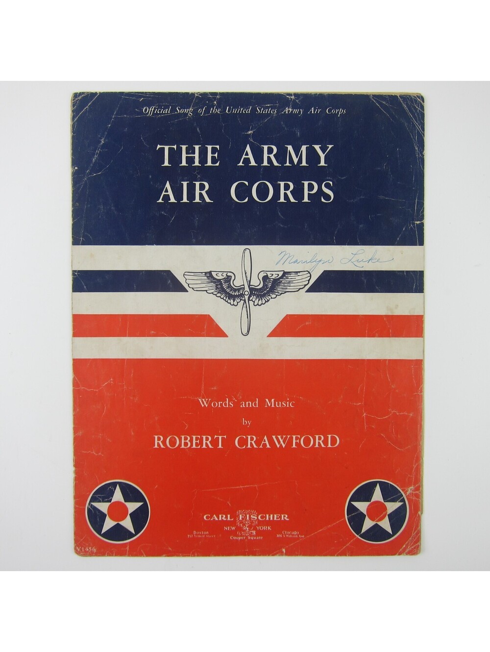 Sheet Music The Army Air Corps US Military Song Robert Crawford Vintage 1939